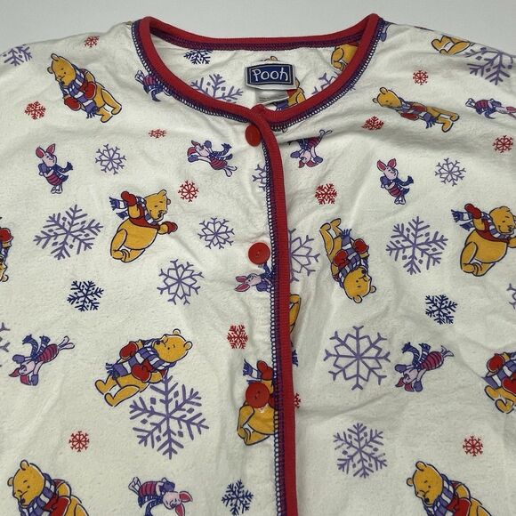 VTG 1998 Winnie the Pooh Nightshirt Winter Long Sleeve Pooh & Piglet Sz. Medium - Picture 5 of 13